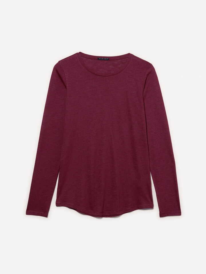 T-shirt bordeaux a maniche lunghe - t-shirt a manica lunga da donna - Bordeaux | Sisley image number 5